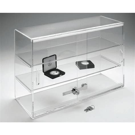 This Crystal Clear Acrylic Display Case Features Double Doors That