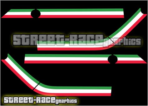 Fiat 500 Racing Stripes 060 Italian Flag Stickers