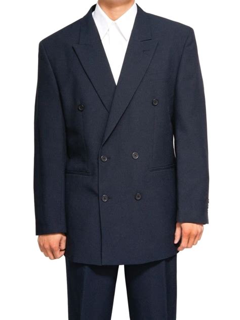 Mens Navy Blue Double Breasted Db Dress Suit Includes Jacket