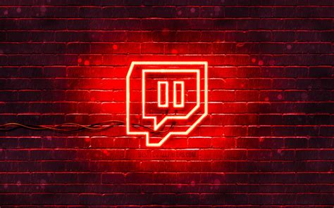 Download Wallpapers Twitch Red Logo 4k Red Brickwall Twitch Logo