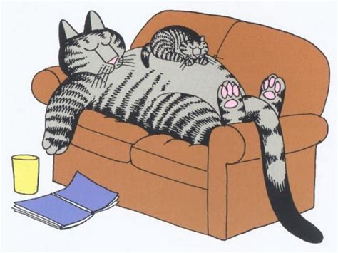 Sleeping Cat Painting Bernard Kliban