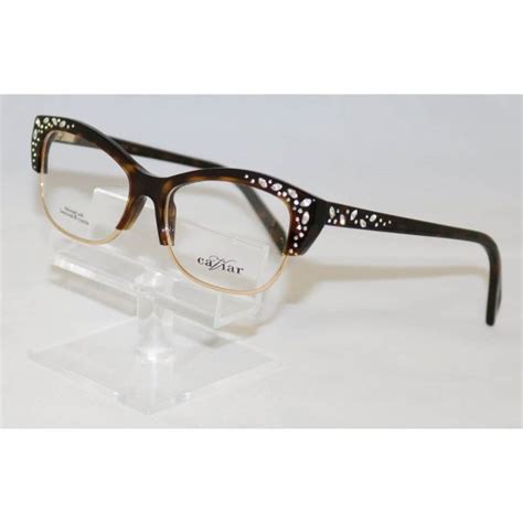 caviar m5596 gold brown with austrian crystals eyeglasses