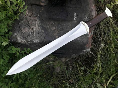 Hand Forged Blade Sword Greek Xiphos Double Edge Replica Etsy
