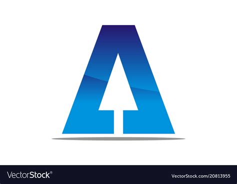 Letter A With Arrow Up Royalty Free Vector Image