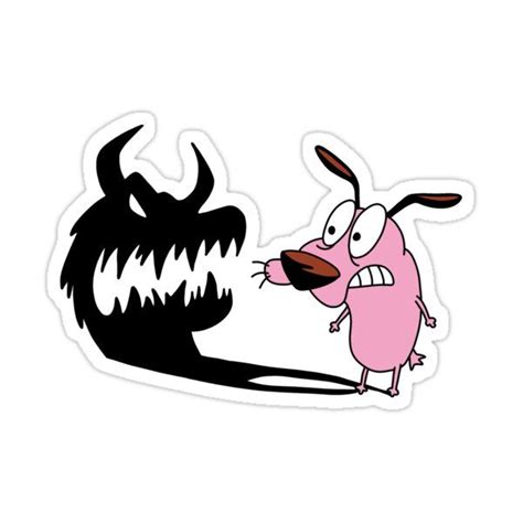 Courage The Cowardly Dog Shadows Sticker By Valentinahramov In 2021