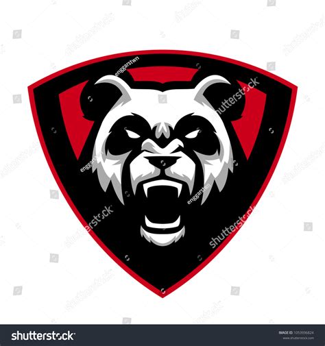 Vektor Stok Angry Panda Mascot Logo Tanpa Royalti 1053936824