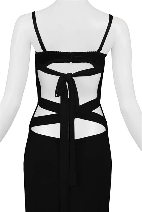 Vintage Dolce And Gabbana Black Bondage 2001 Runway Dress At 1stdibs