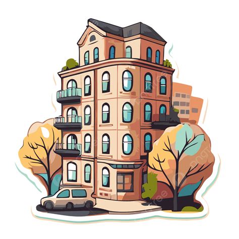 Apartment Building Sticker Png Vector Psd And Clipart With