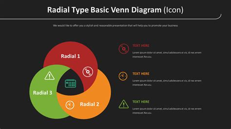 Radial Type Basic Venn Diagram Icon