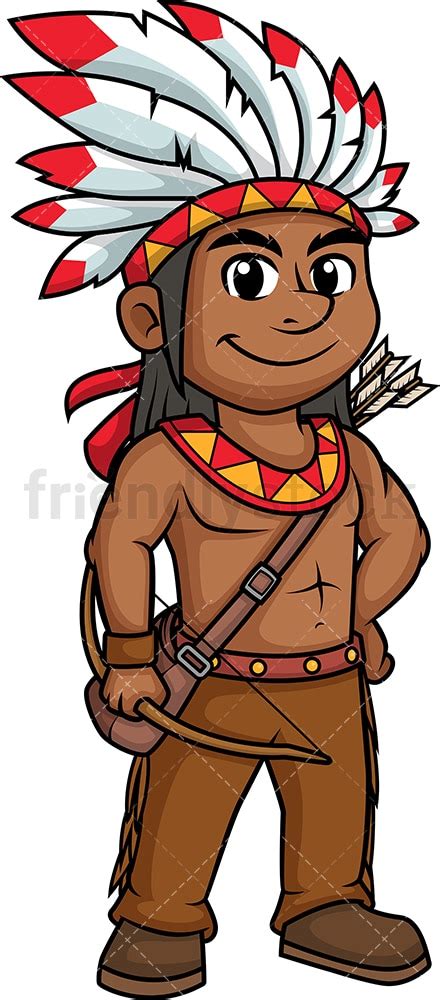Native American Soldier Cartoon Clipart Vector Friendlystock