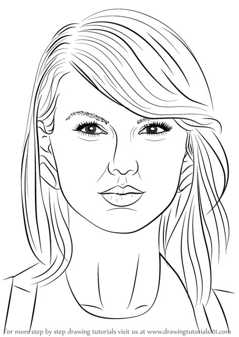 Learn How To Draw Taylor Swift Singers Step By Step Drawing Tutorials