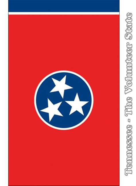 Large Vertical Printable Tennessee State Flag From