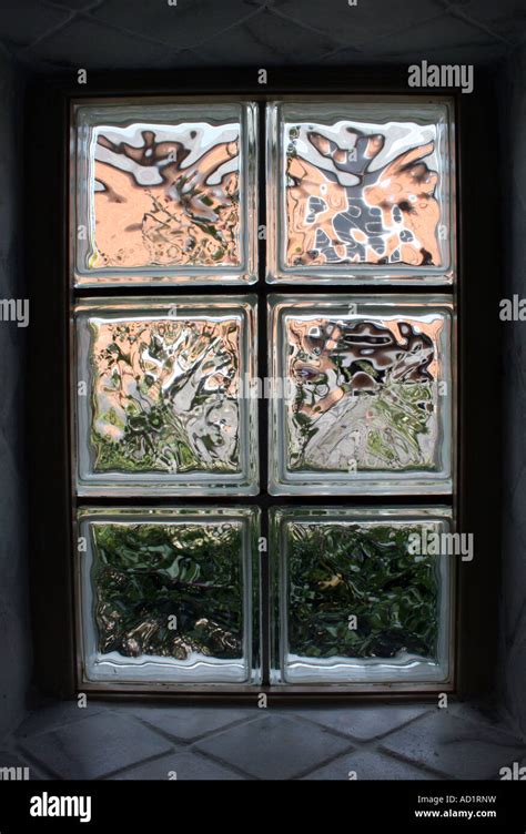 Clear Flemish Glass Block Window Stock Photo Alamy