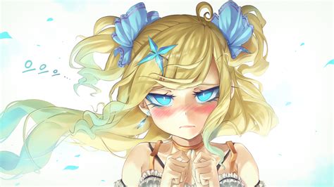 Download 1920x1080 Blonde Anime Girl Blue Eyes Angry Expression