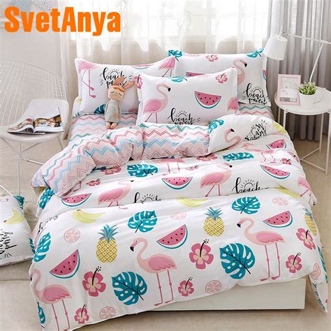 Designer bed comforters sets luxury 3pcs home bedding set jacquard duvet bed sheet twin single queen king size bed sets bedclothes. Svetanya Fashion Flamingo Sheet Pillowcase Duvet Cover Set ...