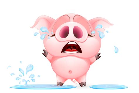 Pig Cry Character 7773018 Vector Art At Vecteezy