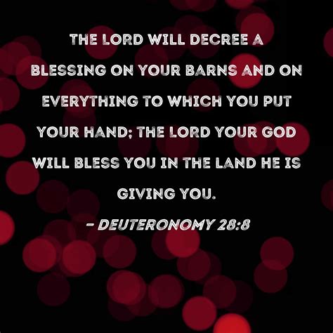 Deuteronomy 288 The Lord Will Decree A Blessing On Your Barns And On