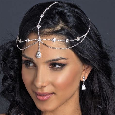 Rhinestone Crystal Teardrop Indian Forehead Jewelry Bridal Wedding