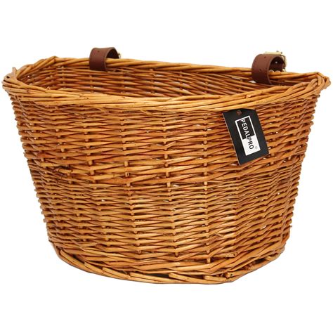 Pedalpro Vintage Wicker Bicycle Basket With Leather Straps Bikecycle