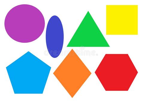 Several Different Geometrical Shapes In Different Colors Stock