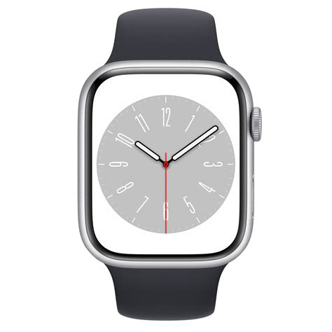 apple watch series 8 gps cellular boîtier en aluminium argent de 45 mm bracelet sport minuit