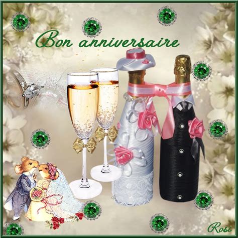 BON ANNIVERSAIRE DE MARIAGE "40 ANS" EMERAUDE