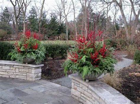 Winter Container Gardens With Dogwood And Winterberry By Chalets