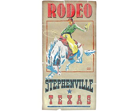 Rodeo Poster Of Stephenville Texas Etsy Stephenville Texas