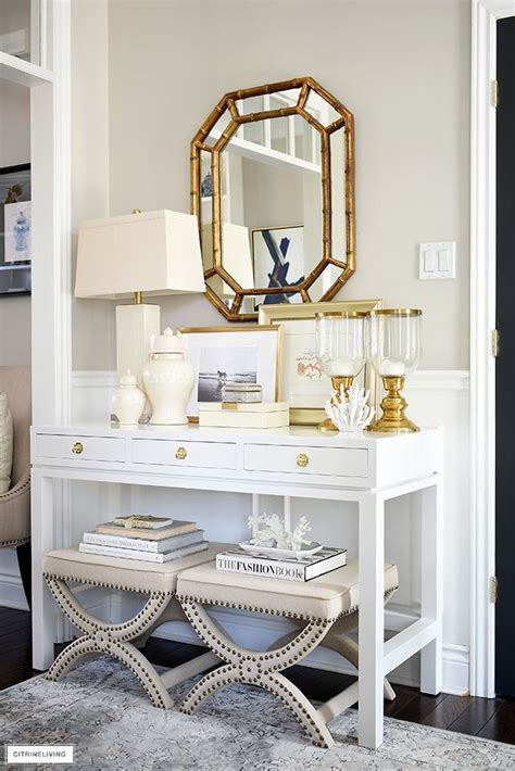 A Neutral Coastal Chic Look Styled On A Console Table Is Always