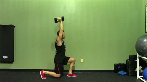 Overhead Lunge Hasfit Lunge Exercise Demonstration Dumbbell Lunge
