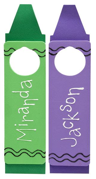 Purple And Green Kids Door Hangers