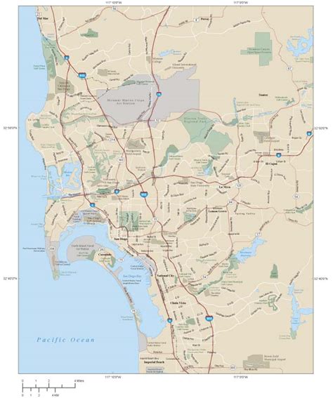 San Diego Metro Area Wall Map By Map Resources Mapsales