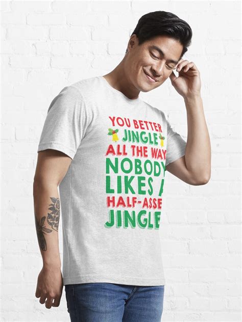 Half Assed Jingler T Shirt For Sale By Kjanedesigns Redbubble Ugly Christmas T Shirts