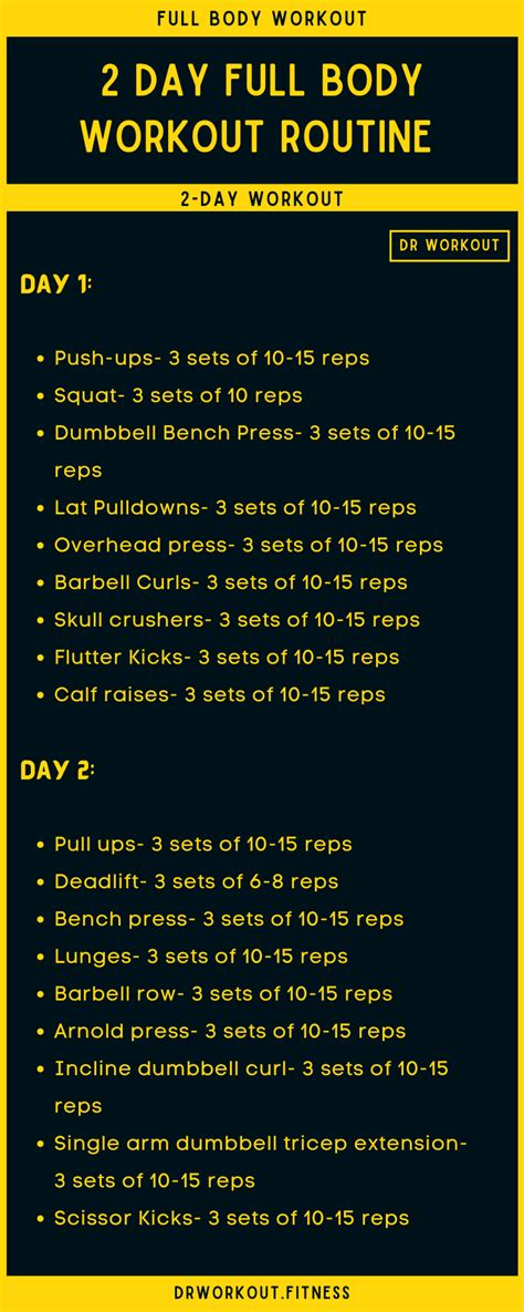 2 Day Split Workout Plan Dr Workout