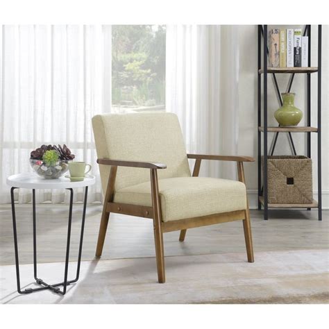 Right2home Wood Framed Faux Leather Accent Club Chair
