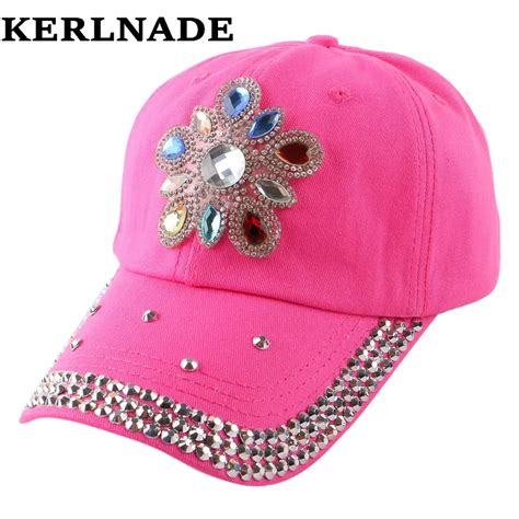Promotion New Trendy Floral Flower Decorated Bling Rhinestone Snapback
