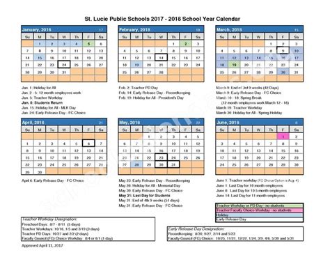 Port St Lucie School District Calendar School Calendar Calendar