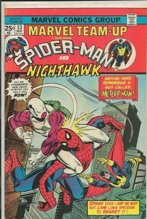 Marvel Team Up 33 Original Vintage 1975 Spiderman Nighthawk Comic