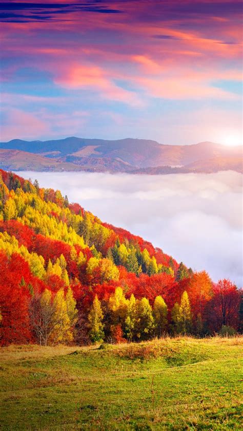 Autumn Morning In The Carpathian Mountains Sokilsky Ridge Ukraine