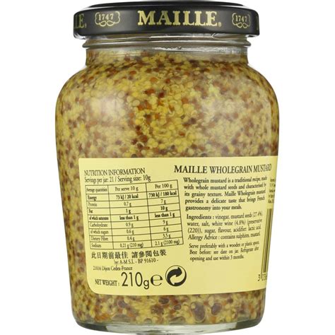 Maille Mustard Wholegrain Mild 210g Woolworths