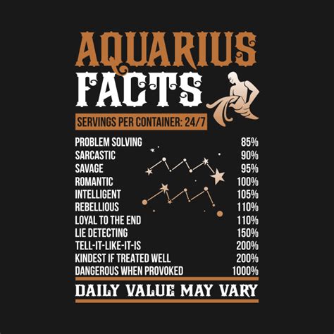 Aquarius Facts Zodiac Sign Shirt Birthday T Aquarius Zodiac Sign