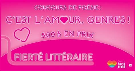 Concours De Poésie Cest Lamour Genres Fédération Québécoise Du