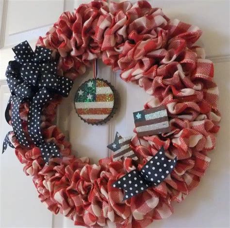 Memorial Day Flag Day Patriotic Wreath Wall Decoration Etsy