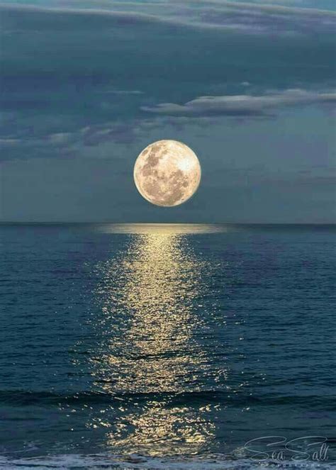 Moon Melting Into The Ocean Beautiful Moon Moon Photography Moon
