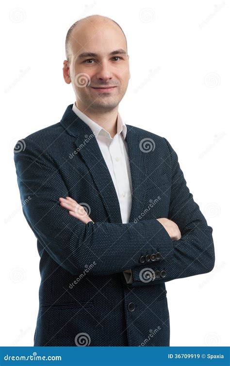 Handsome Business Man Standing With Arms Folded Royalty Free Stock