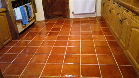 Restoration Of Terracotta Floor In A Kitchen Area Stone Cleaning And