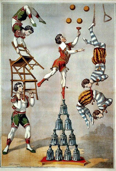 Vintage Acrobats 1870 Retro Circus Print Poster Wall Art Picture A4 Ebay Vintage Circus