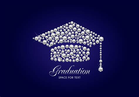 Diamond Graduation Cap Vector Background Download Free Vector Art