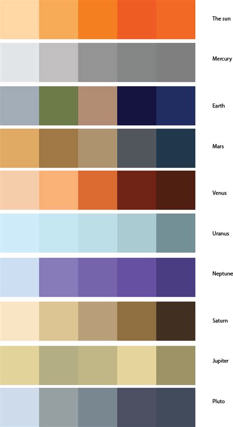 Color Palettes Inspired By Planets Moonsand Stars Instagram Feed