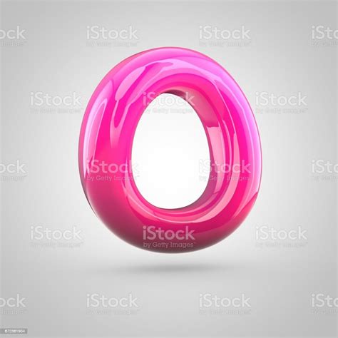 Glossy Red And Pink Gradient Paint Alphabet Letter O Uppercase Isolated